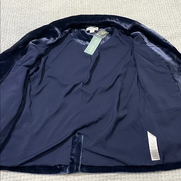 NWT’s Gorgeous Coldwater Creek Midnight Blue Velvet Blazer Size 8